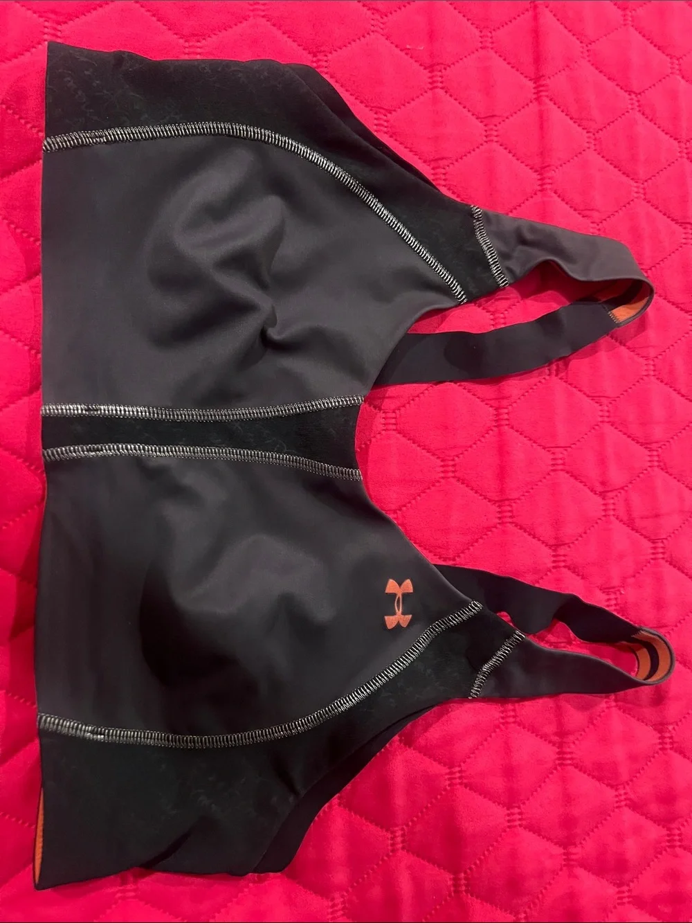Under Armour Black Sports Bra with Orange Logo
